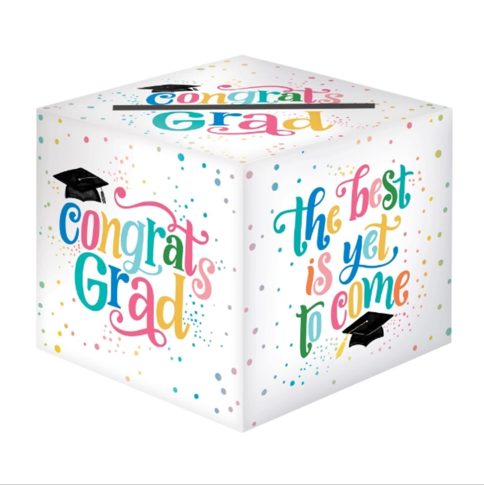 🆕 Follow Your Dreams Graduation Cardstock Card Holder Box, 12in x 12in, NIP